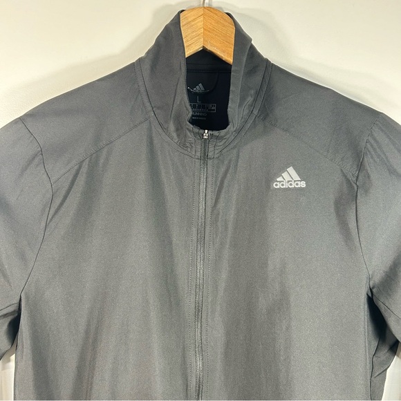 Adidas Running Black Full-Zip Running Windbreaker Jacket Zip Pocket; Women’s LG - Picture 3 of 14